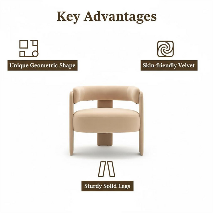 Khaki Velvet Salon Accent Chair