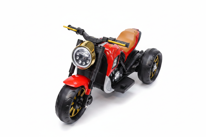 Kids Electric Ride-On Motorcycle Red - white background