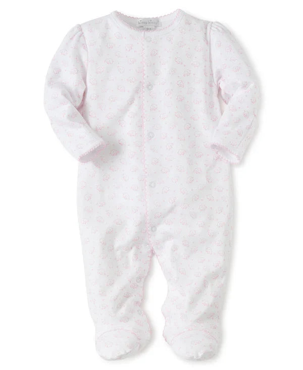 Kissy Ele-Fun Print Footie-Pink