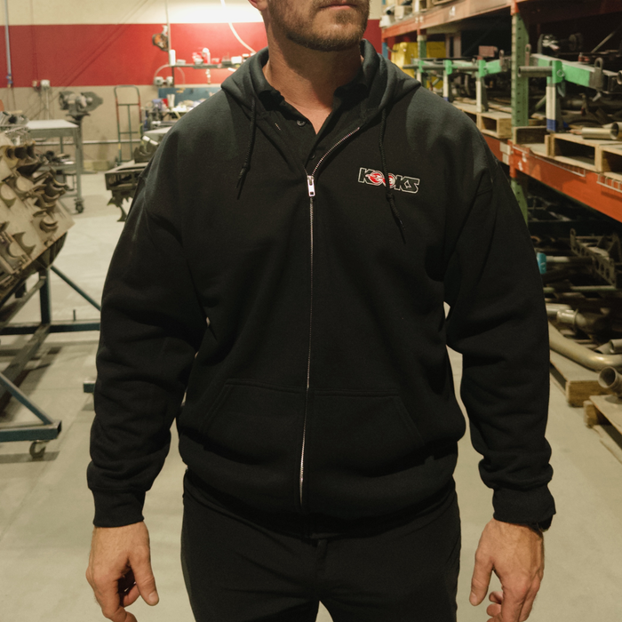 Kooks Embroidered Black Logo Zip-Up Hoodie