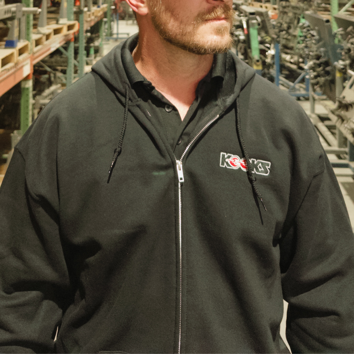 Kooks Embroidered Black Logo Zip-Up Hoodie