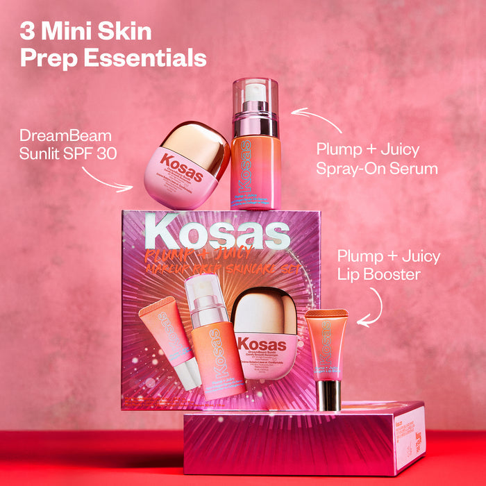 Kosas Plump + Juicy Makeup Prep Skincare Set 3PC