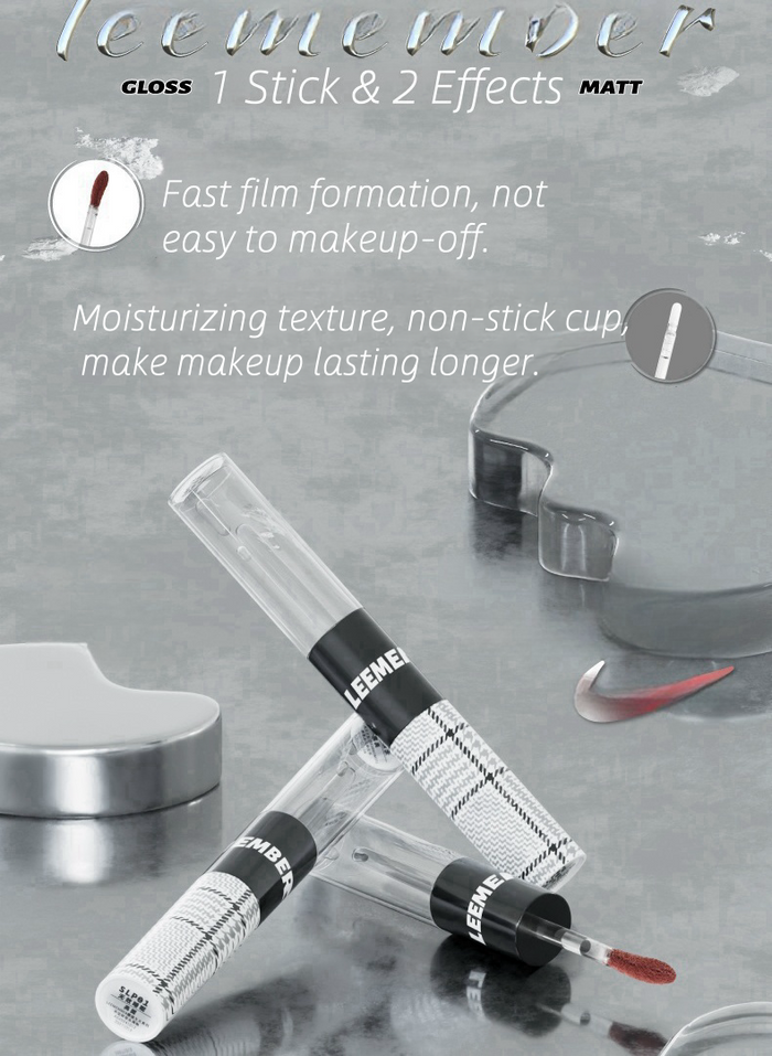 LEEMEMBER Doule-head Moist Matte & Mirror Lip Glaze T4311