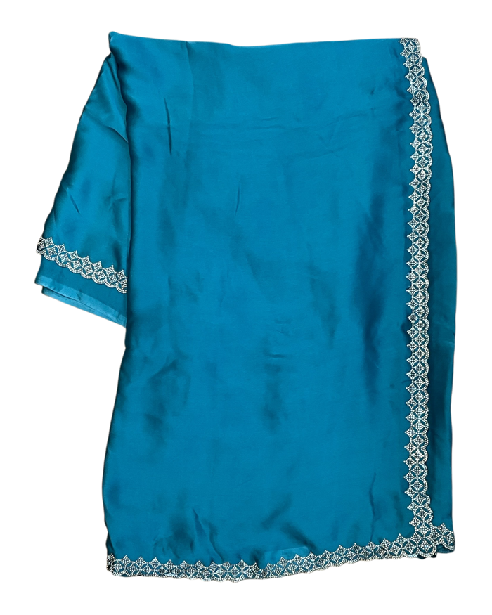 Light Turquoise - Fancy Party Saree with Blouse Piece - UK stock - 24hr Dispatch - SP2623 VY
