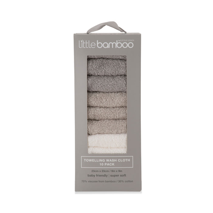 Little Bamboo Towelling Washer - Stone Grey