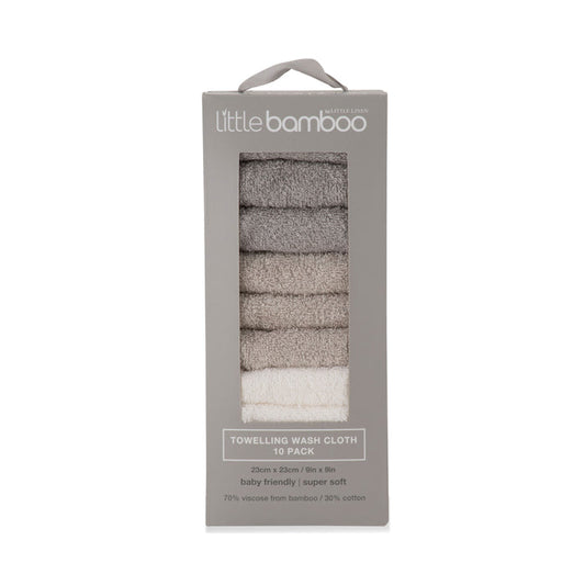 Little Bamboo Towelling Washer - Stone Grey