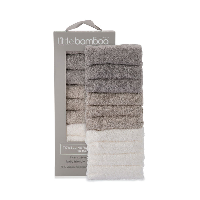 Little Bamboo Towelling Washer - Stone Grey
