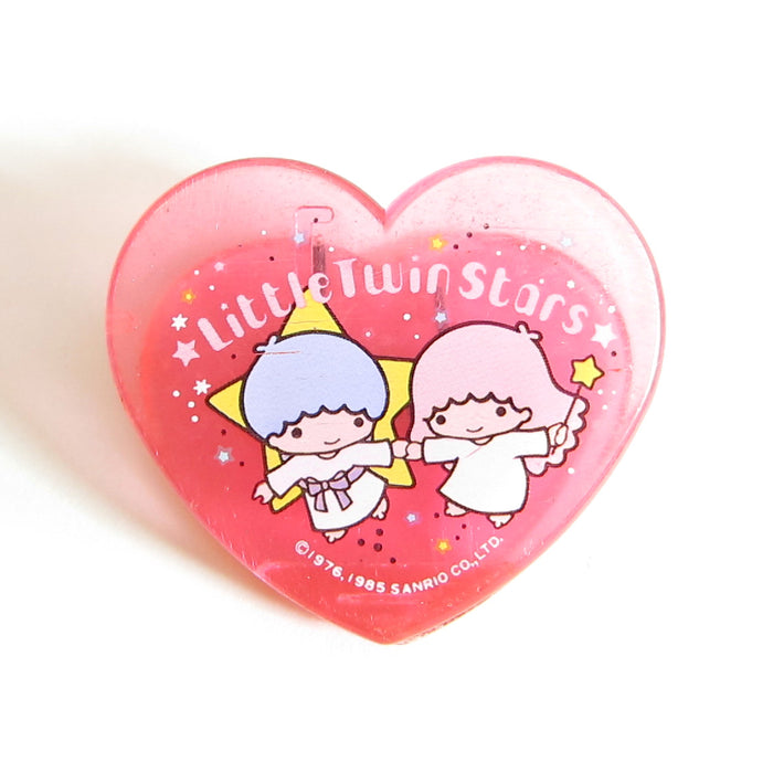 Little Twin Stars clear pink heart clip