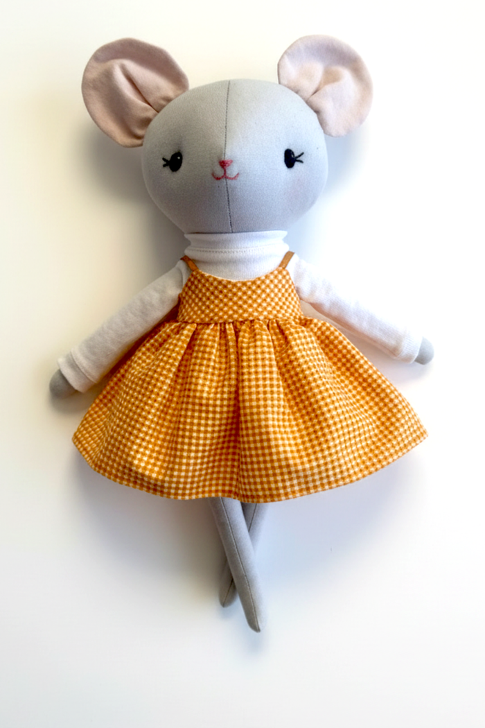 Lottie the Mouse - Gold Check Jumper