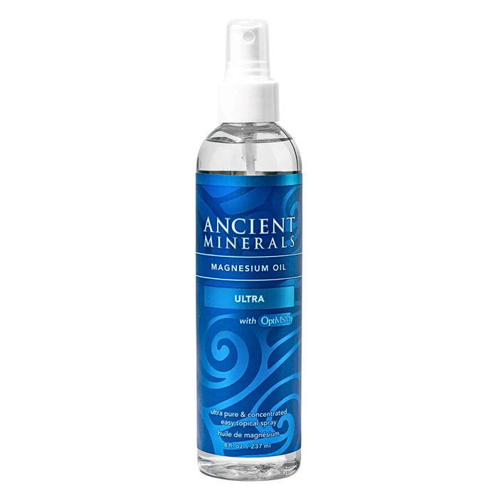 Spray Bottle of Ancient Minerals Magnesium Oil Spray Ultra with OptiMSM 237mL