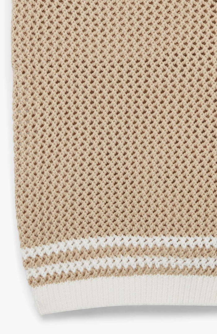 Malibu Cotton Crochet Shorts in Beige