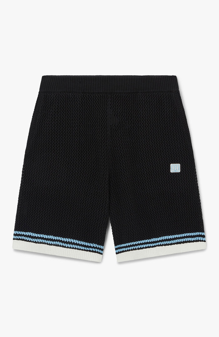 Malibu Cotton Crochet Shorts in Black
