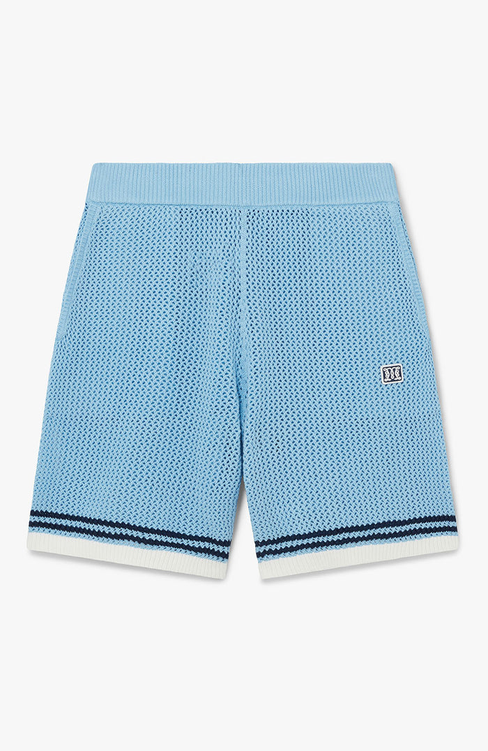 Malibu Cotton Crochet Shorts in Blue