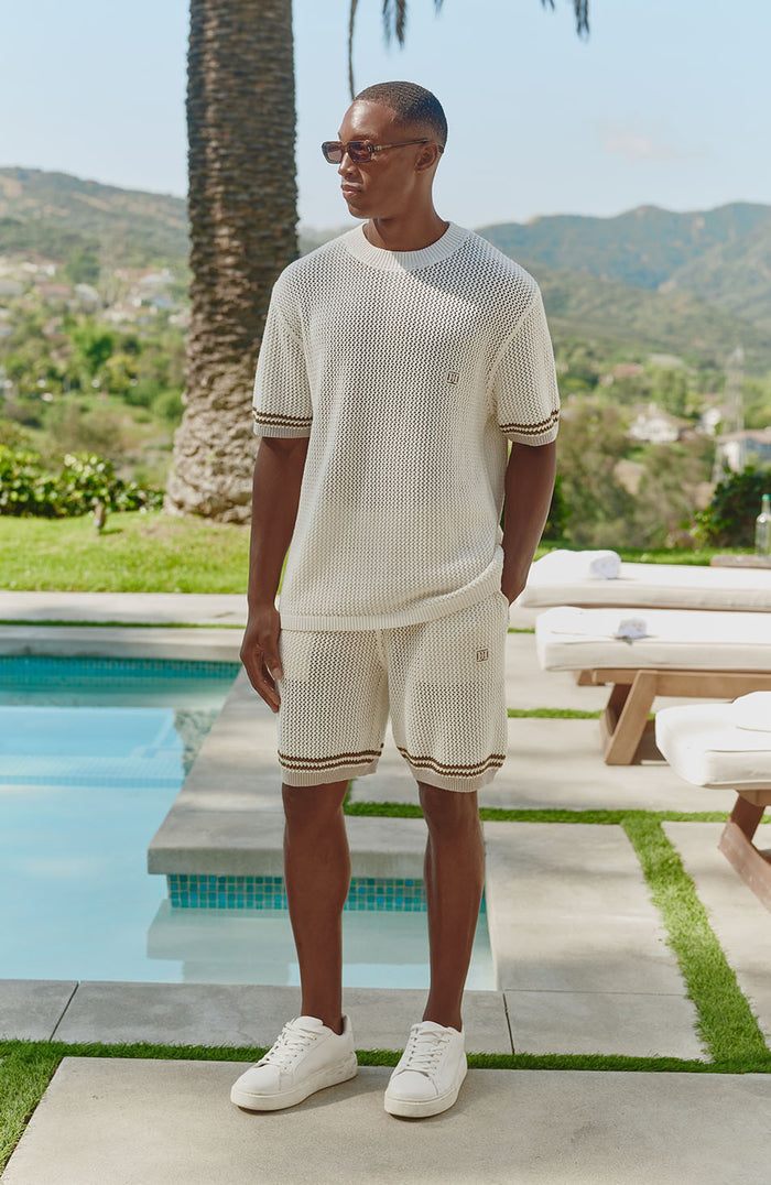 Malibu Cotton Crochet Shorts in White