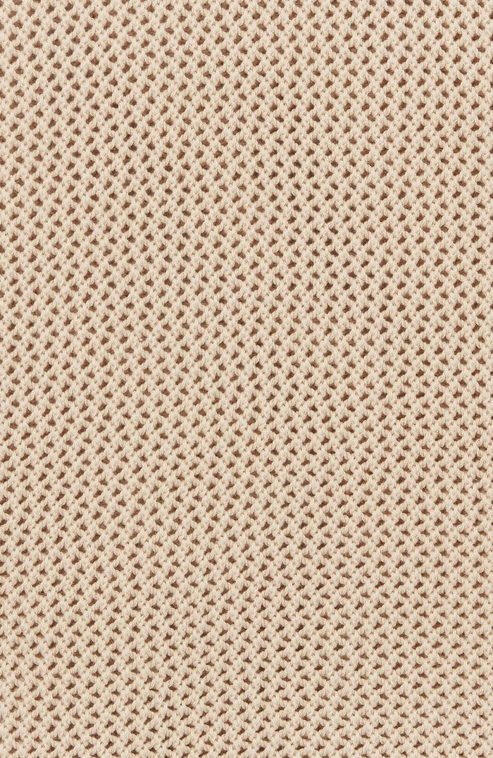 Malibu Cotton Short Sleeve Crochet T-shirt in Beige