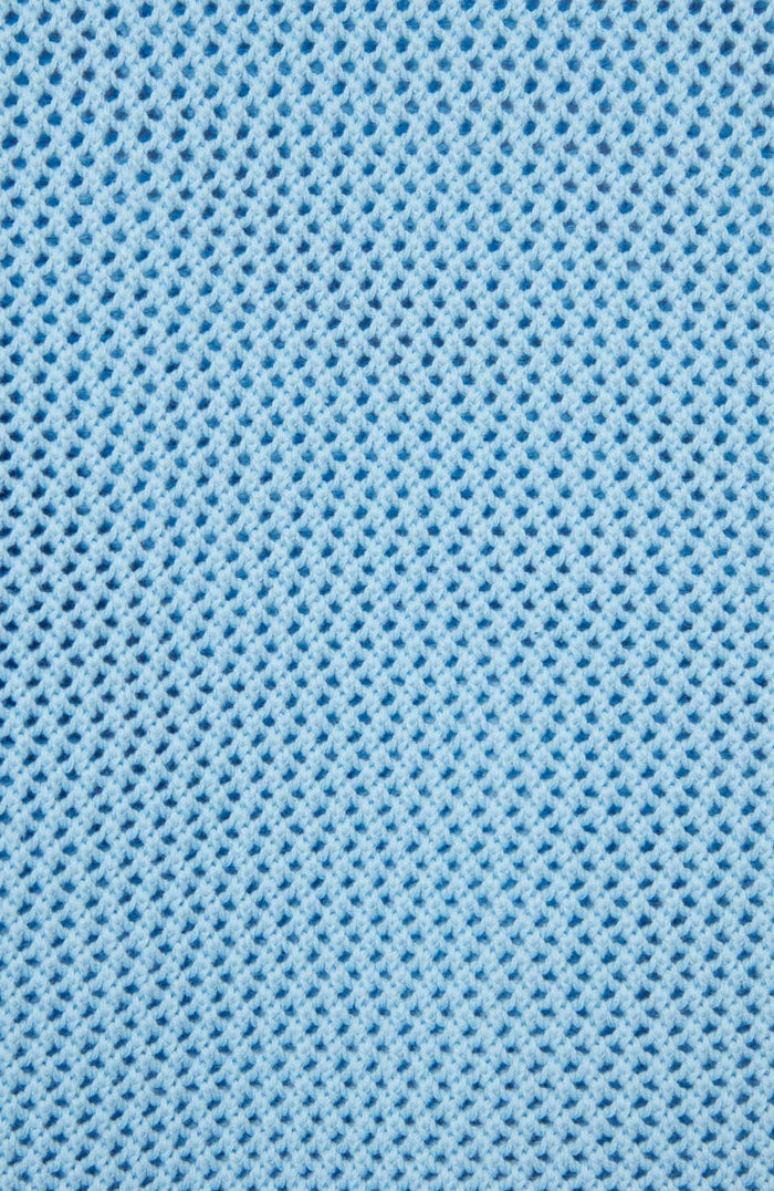 Malibu Cotton Short Sleeve Crochet T-shirt in Blue