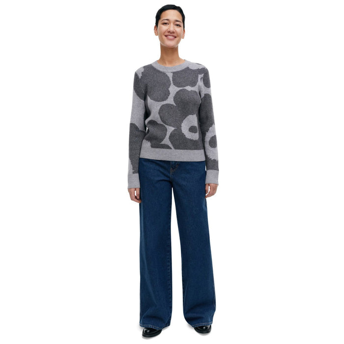 Marimekko Aukio Unikko Cashmere Pullover Gray Eleish Van Breems Home
