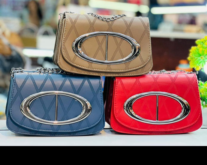 Maroon Quilted Chain Crossbody Bag