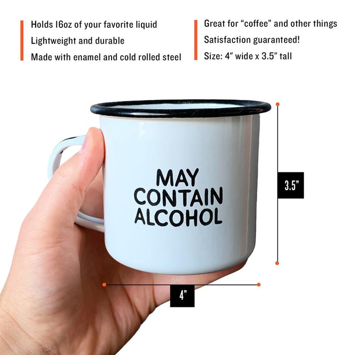 May Contain Alcohol Enamel Mug