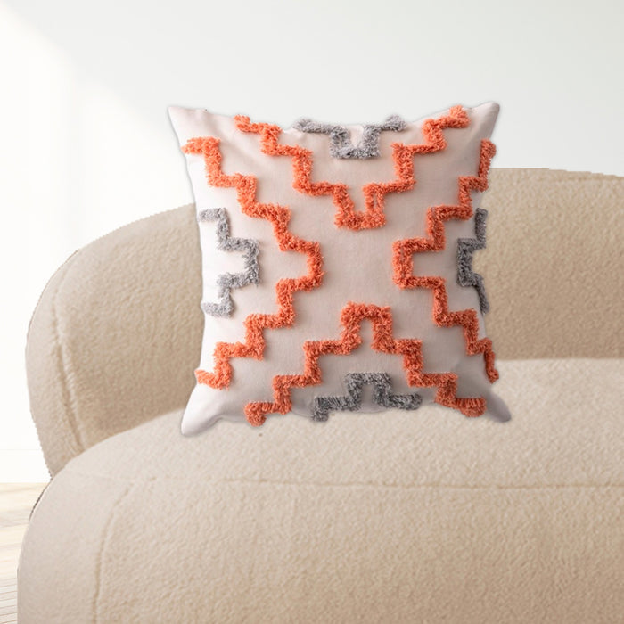 Maze Velvet White Cushion Cover