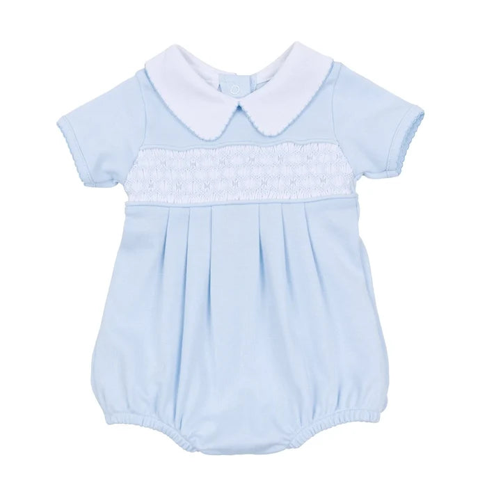 MB Walker's Classics Smocked S/S Bubble-Lt. Blue