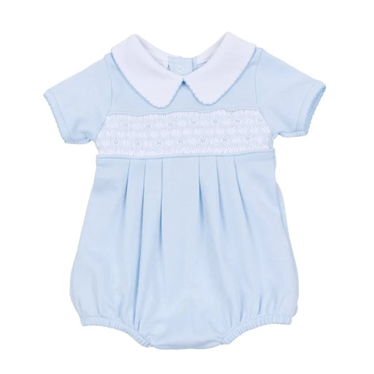 MB Walker's Classics Smocked S/S Bubble-Lt. Blue