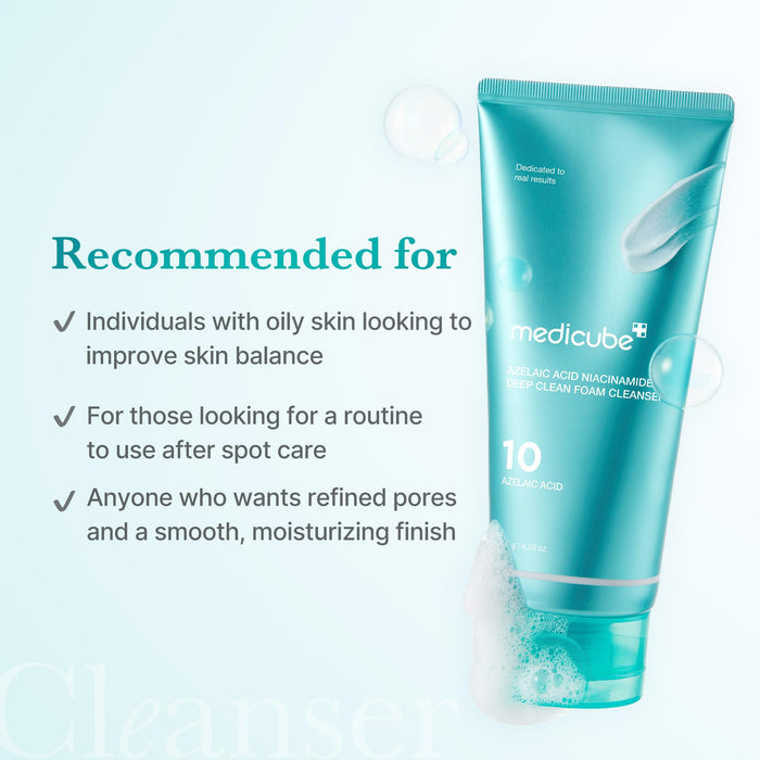 Medicube Azelaic Acid Niacinamide Deep Foam Cleanser 120g منظف رغوة عميق من ميديكيوب بحمض الأزيليك والنياسيناميد - Princess Cosmetics Qatar