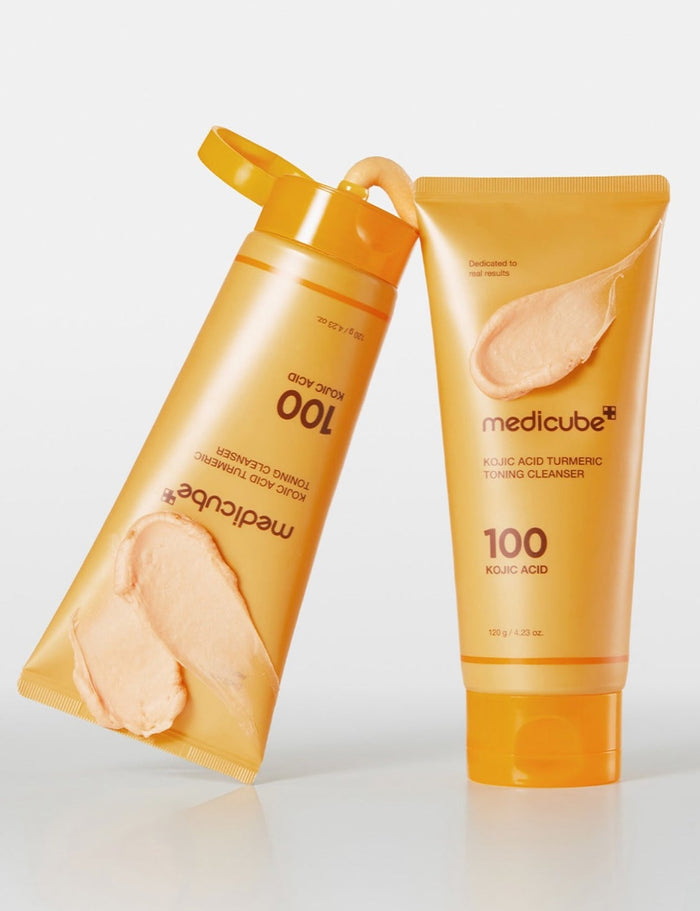 Medicube Kojic Acid Turmeric Toning Cleanser 120g منظف ميديكيوب بحمض الكوجيك والكركم لتوحيد لون البشرة - Princess Cosmetics Qatar