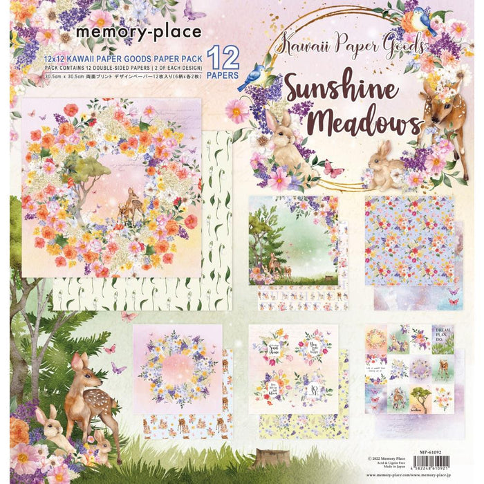 Memory Place - Collection Pack 12"X12" - Sunshine Meadows. The perfect addition to scrapbook pages, cards and more! This Memory Place 12x12 inch Collection Pack contains 12 double-sided printed papers, 2 of each design. Imported. Available at Embellish Away located in Bowmanville Ontario Canada.