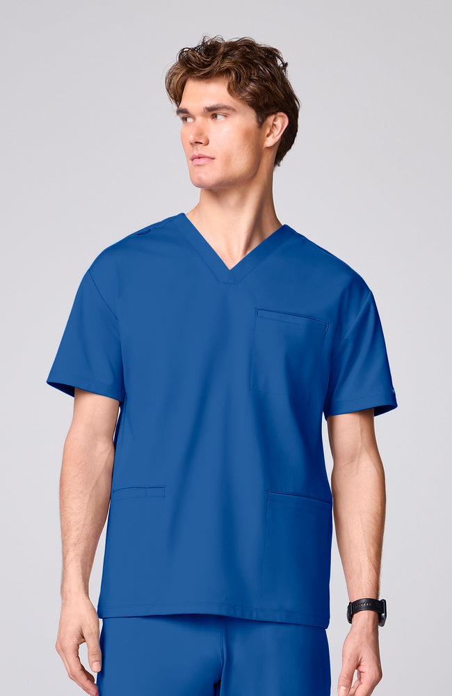 Men's Scrub Set: 3-Pocket Banded V-Neck Scrub Top & 5-Pocket Pull-On Jogger Scrub Pant