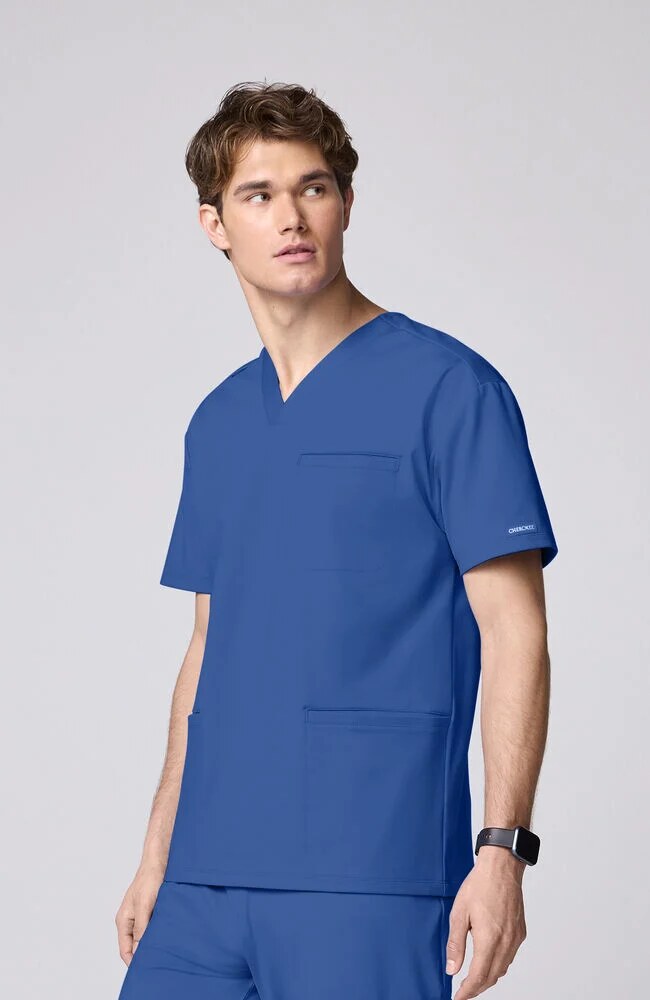 Men's Scrub Set: 3-Pocket Banded V-Neck Scrub Top & 5-Pocket Pull-On Jogger Scrub Pant