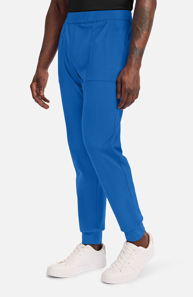 Men's Scrub Set: 3-Pocket Banded V-Neck Scrub Top & 5-Pocket Pull-On Jogger Scrub Pant