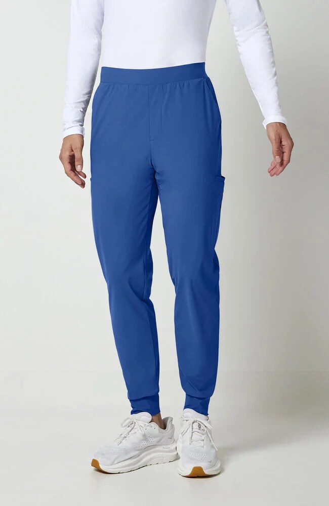 Men's Scrub Set: 3-Pocket V-Neck Scrub Top & 5-Pocket Interior Drawstring Jogger Scrub Pant