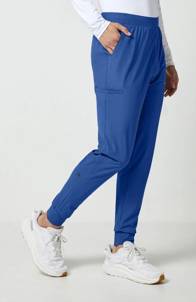 Men's Scrub Set: 3-Pocket V-Neck Scrub Top & 5-Pocket Interior Drawstring Jogger Scrub Pant
