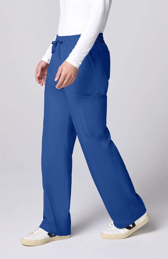 Men's Scrub Set: Mesh Panel 2-Pocket V-Neck Scrub Top & 12-Pocket Scrub Pant