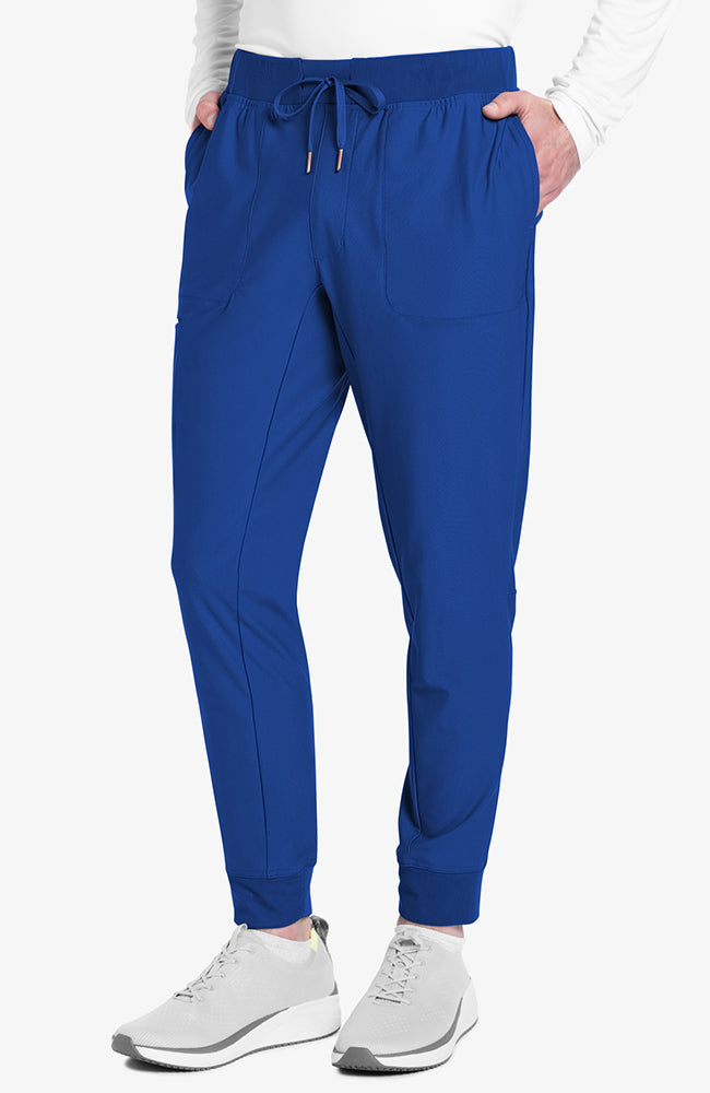 Men's Scrub Set: Quarter Zip Henley Scrub Top & Mid Rise Jogger Scrub Pant