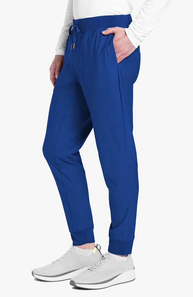Men's Scrub Set: Quarter Zip Henley Scrub Top & Mid Rise Jogger Scrub Pant