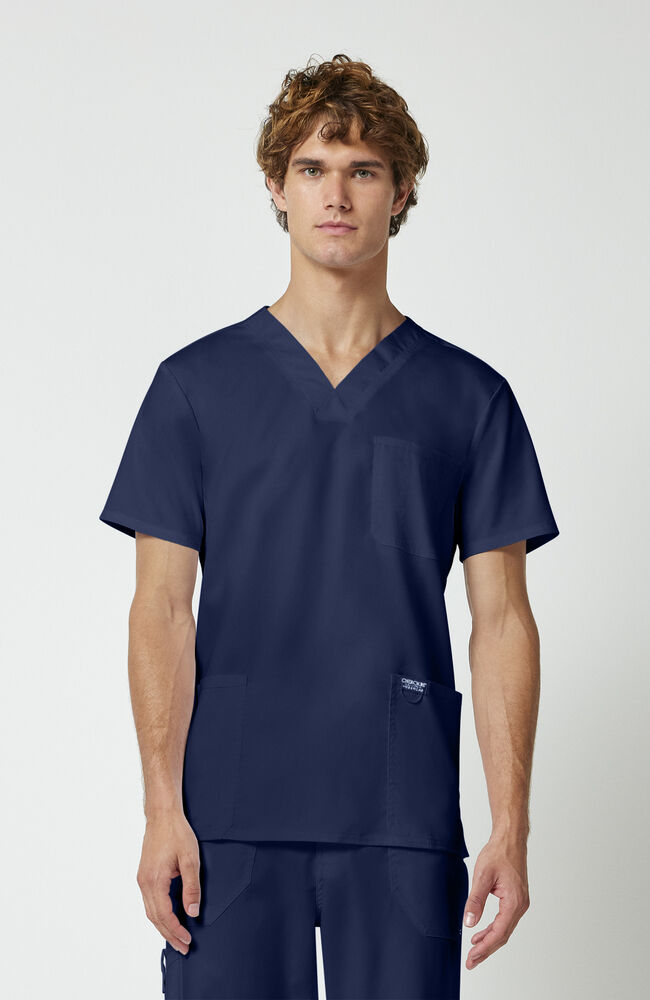 Men's Scrub Set: Utility 3-Pocket V-Neck Scrub Top & Jogger Scrub Pant