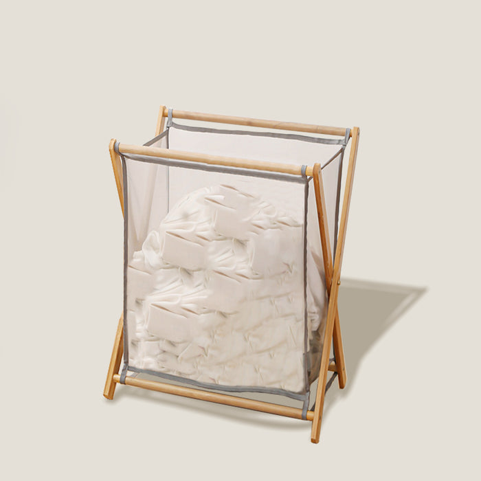Mesh Bamboo Laundry Basket