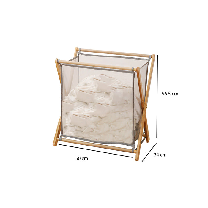 Mesh Bamboo Laundry Basket