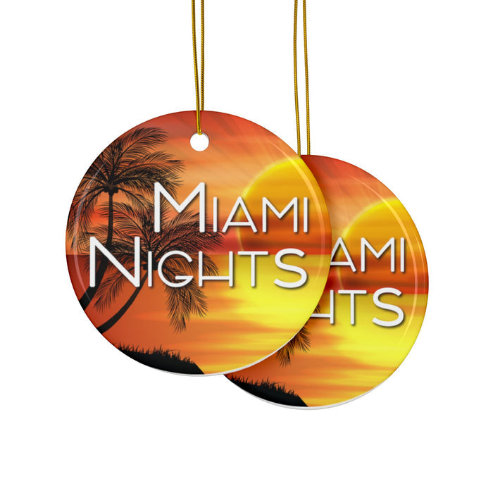 Miami Nights Series Ceramic Ornaments, Double-Sided