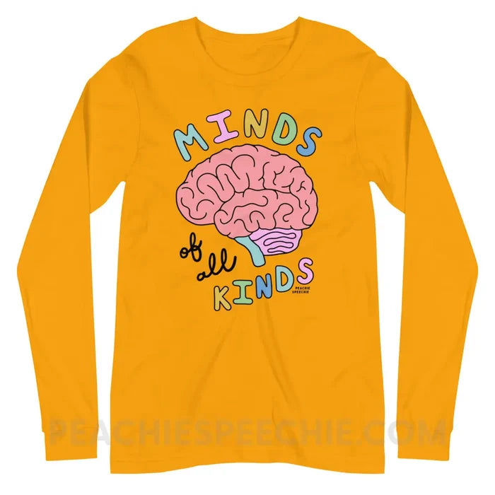 Minds Of All Kinds Premium Long Sleeve - Gold / S - peachiespeechie.com
