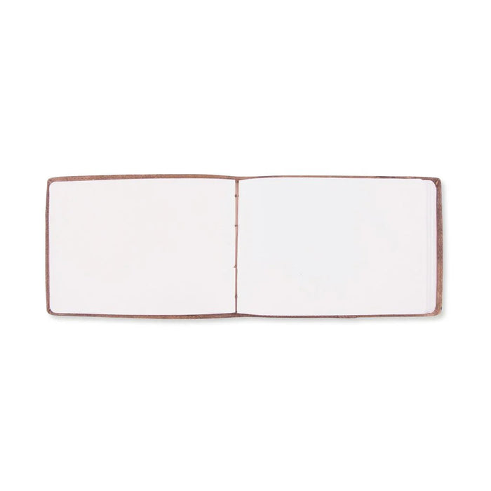 Open notebook with blank pages
