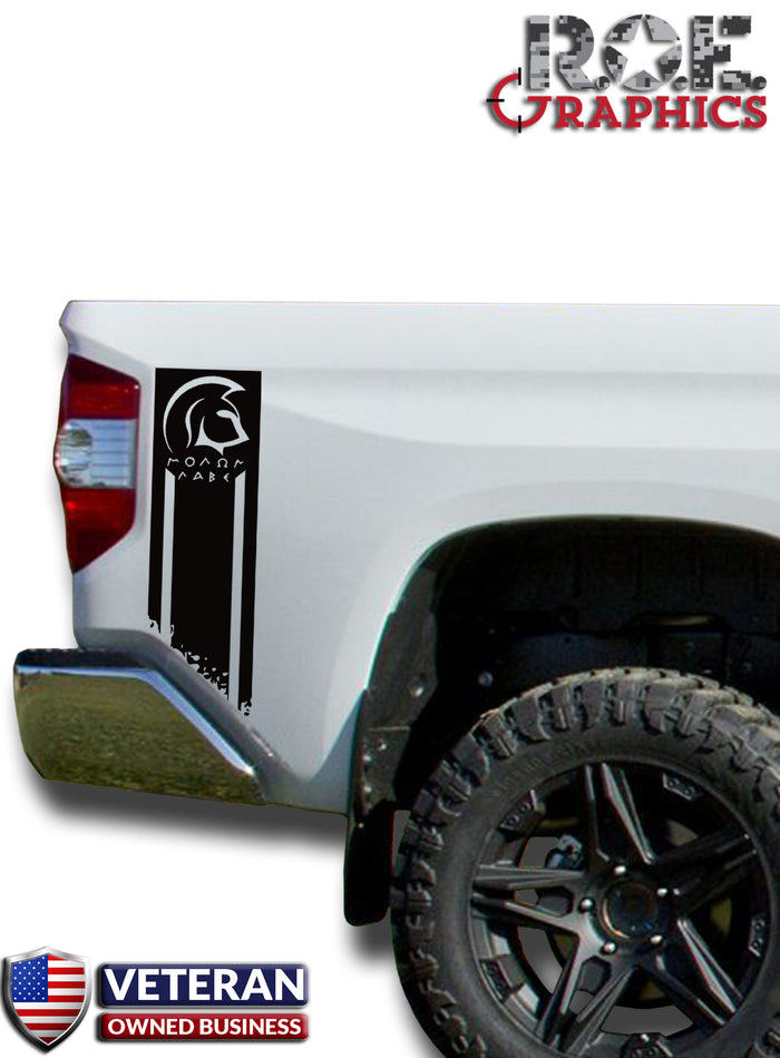 Molon Labe Bedside Decals stripe Vinyl Sticker fits 2014-2018 Toyota Tundra