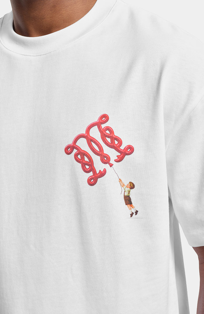 Monogram Balloon Graphic T Shirt In White