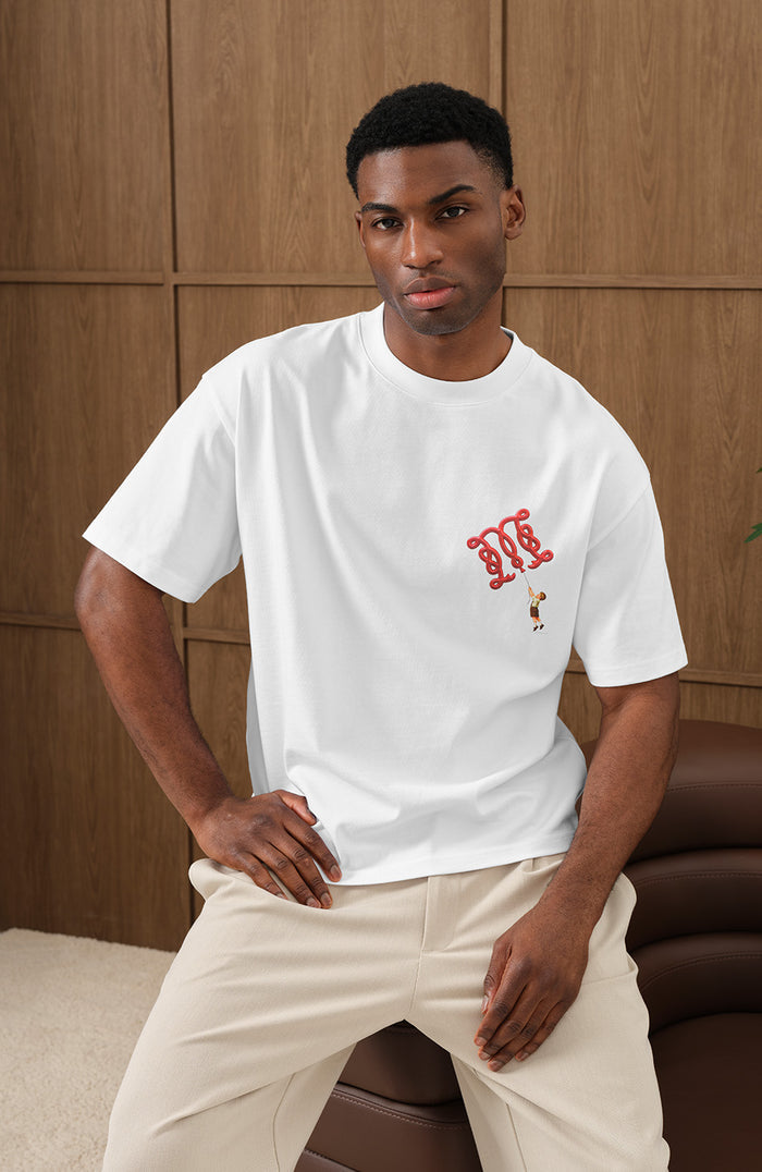 Monogram Balloon Graphic T Shirt In White