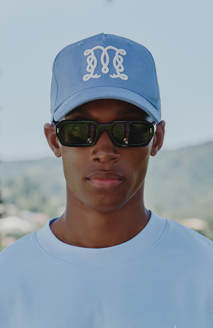 Monogram Trucker Cap in Blue