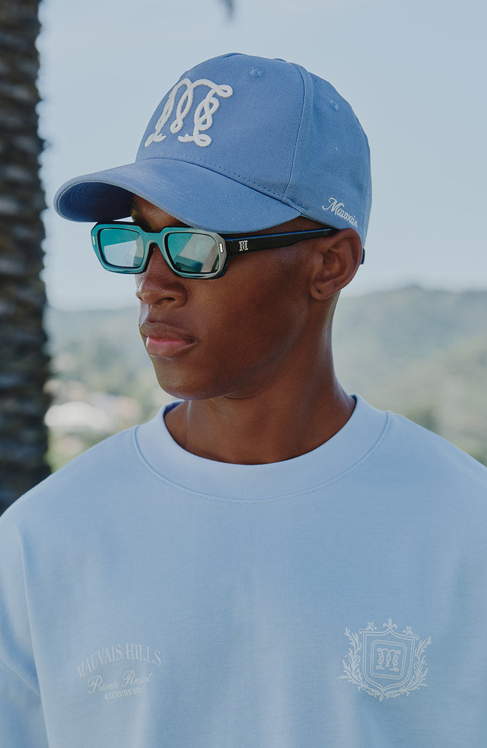 Monogram Trucker Cap in Blue