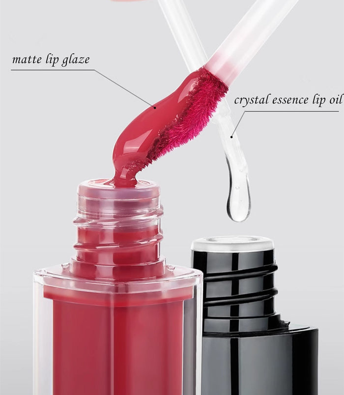 MOOEKISS Double-Head Essence Matte & Mirror Lip Glaze T4377
