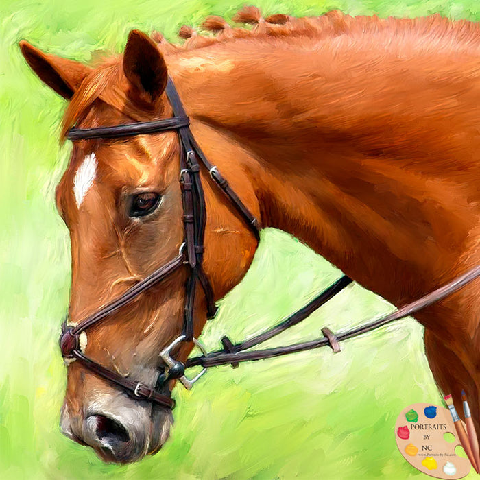 Morgan Custom pet portrait, hand-painted and digital artwork by Enzie Shahmiri